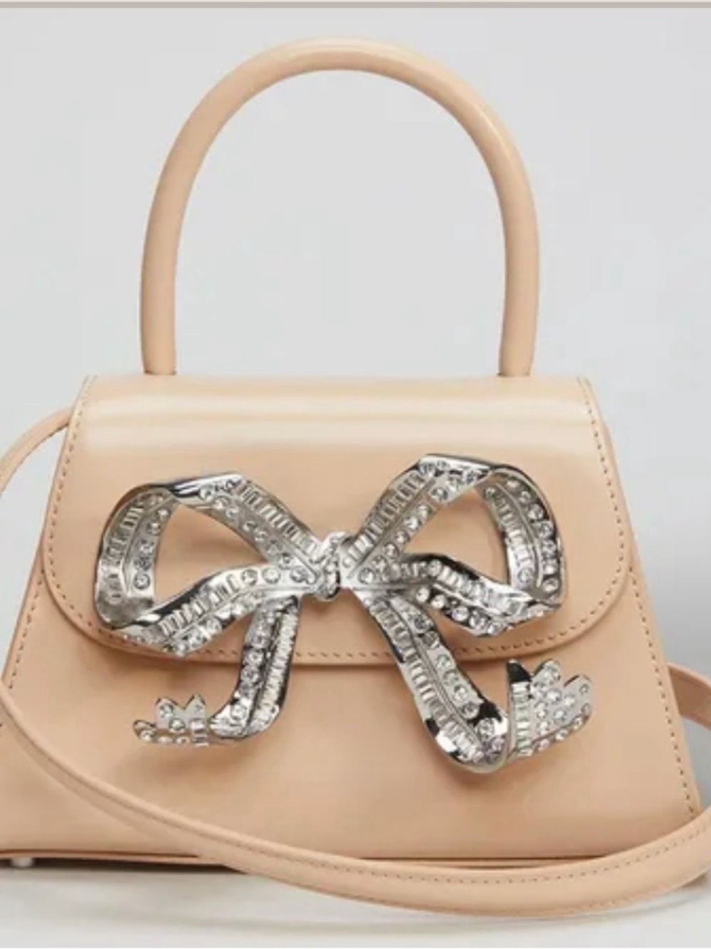 Self-Portrait | Mini Bow Tote Bag in nude